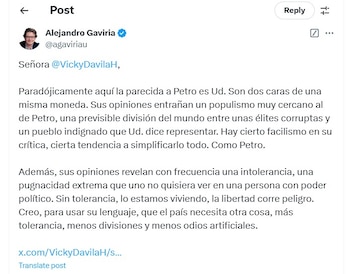 Alejandro Gaviria considera que Vicky