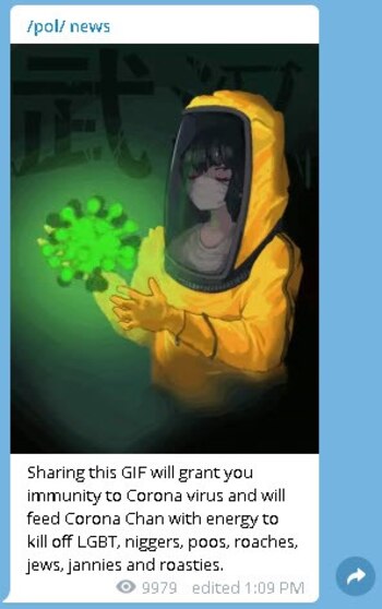 Tuit con mensajes de odio.