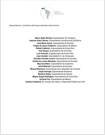 18 expresidentes se unieron para