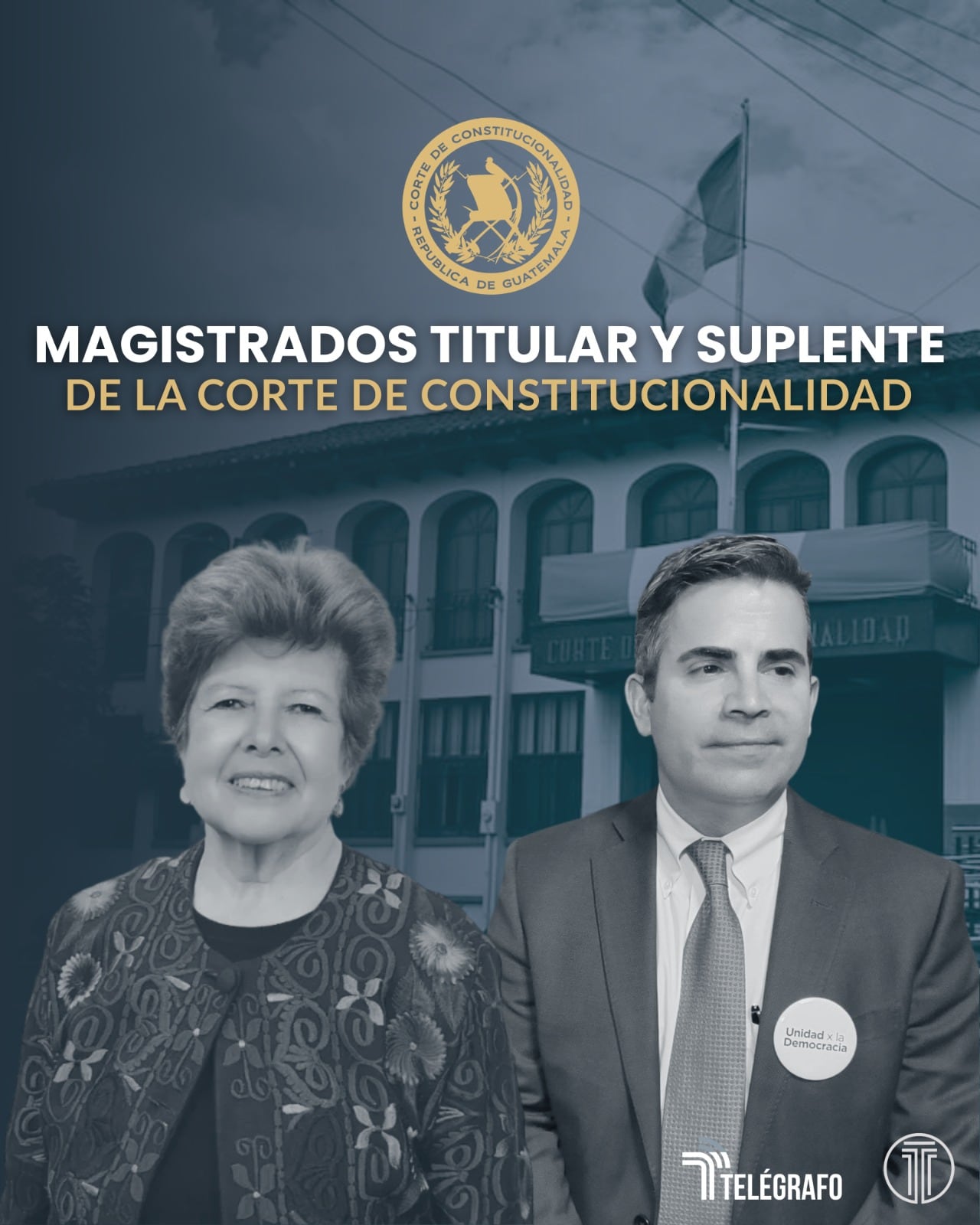 El Colegio de Abogados y Notarios de Guatemala informó que, tras finalizar el escrutinio, Astrid Jeannette Lemus Rodríguez y Luis Fernando Bermejo Quiñónez fueron electos como Magistrada Titular y Magistrado Suplente ante la Corte de Constitucionalidad de Guatemala.