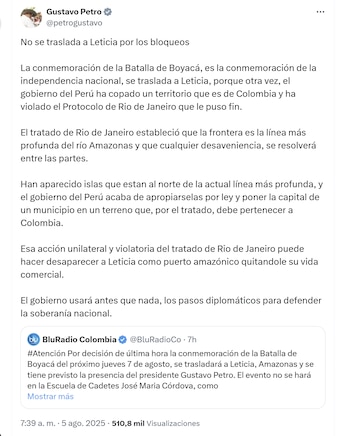 El presidente Gustavo Petro anunció