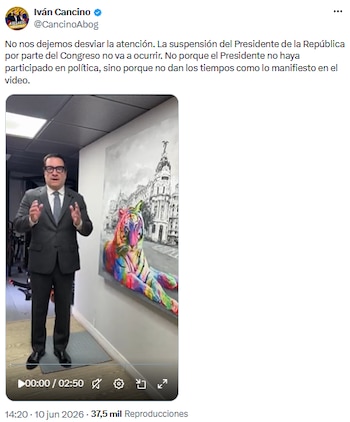 Iván Cancino descartó suspensión exprés de Gustavo Petro - crédito @CancinoAbog/X