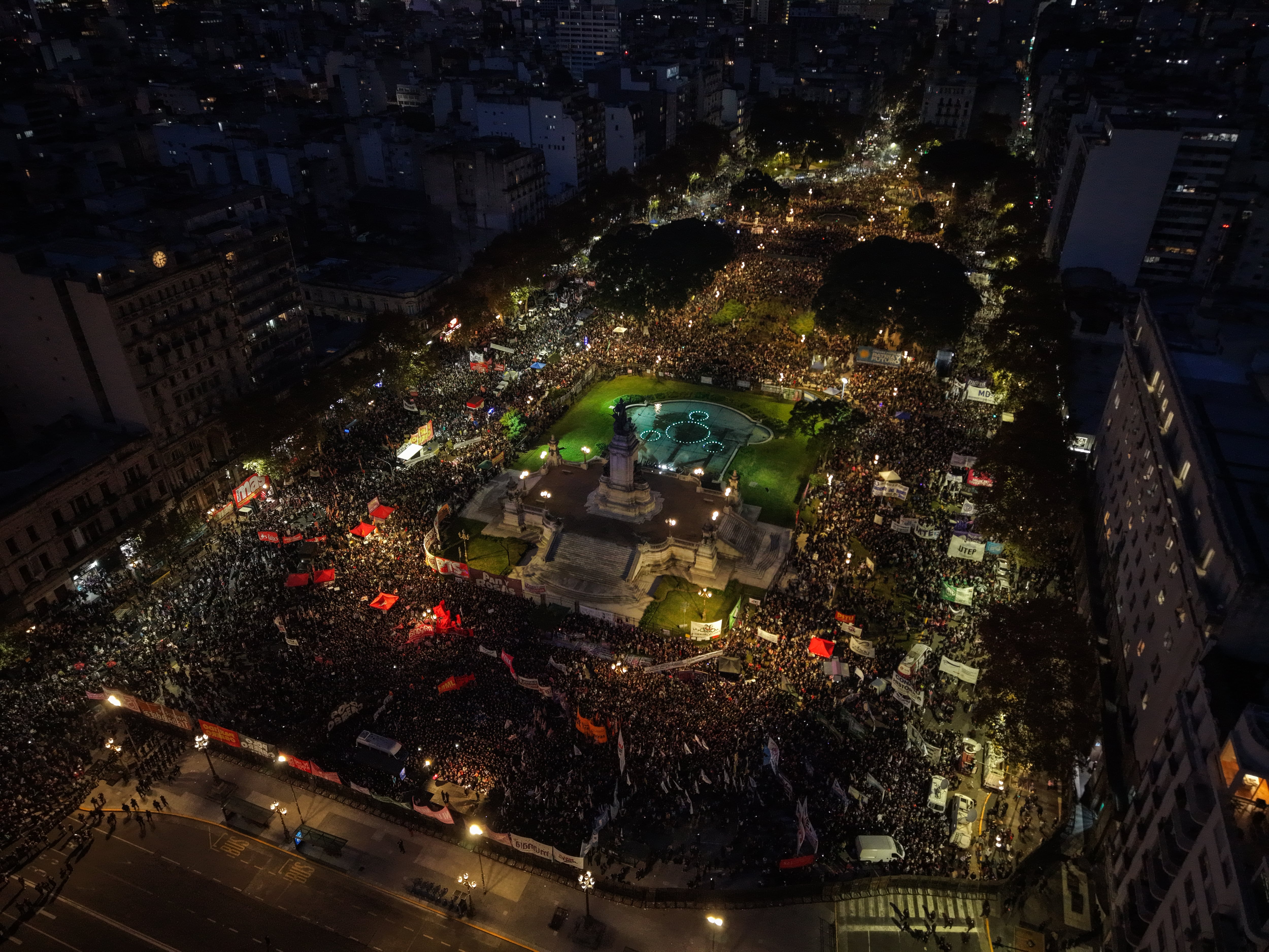 La vista aérea de la movilización en el Congreso de la Nación (RSFotos)