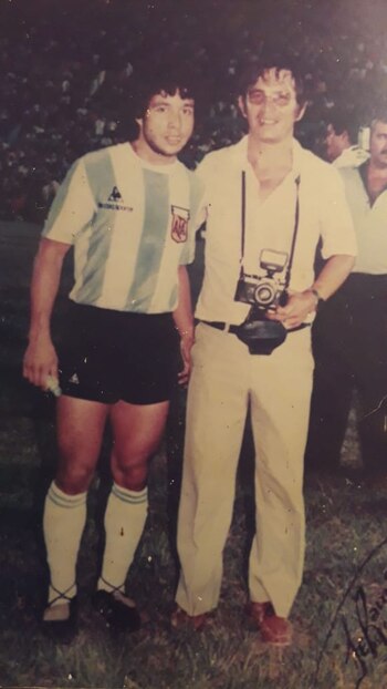 Ramírez junto a su padre,