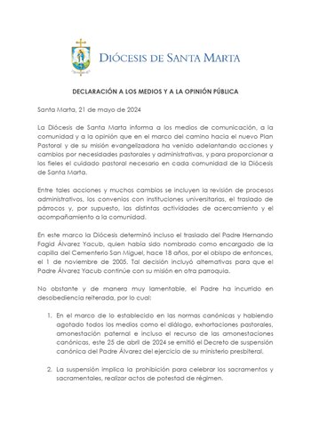 La Diócesis de Santa Marta