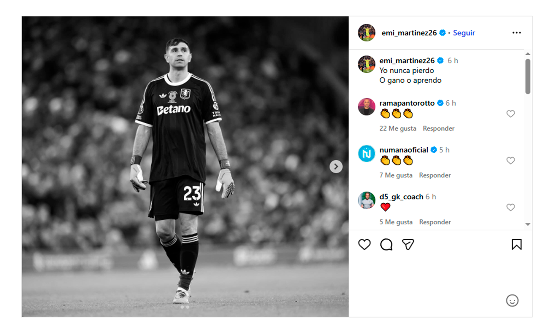 El mensaje de Dibu Martínez tras su error en la derrota del Aston Villa