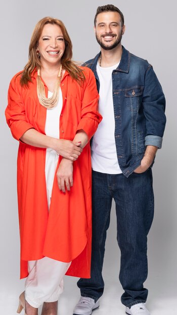 Lizy junto a Diego Leuco,