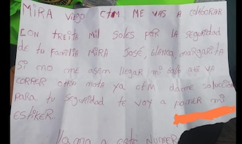 Carta de los criminales exigiendo