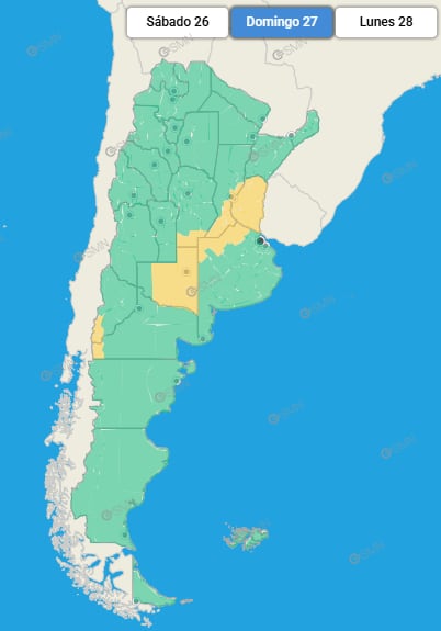 Las advertencias por lluvias se ampliarán durante el domingo hacia sectores de la región pampeana.