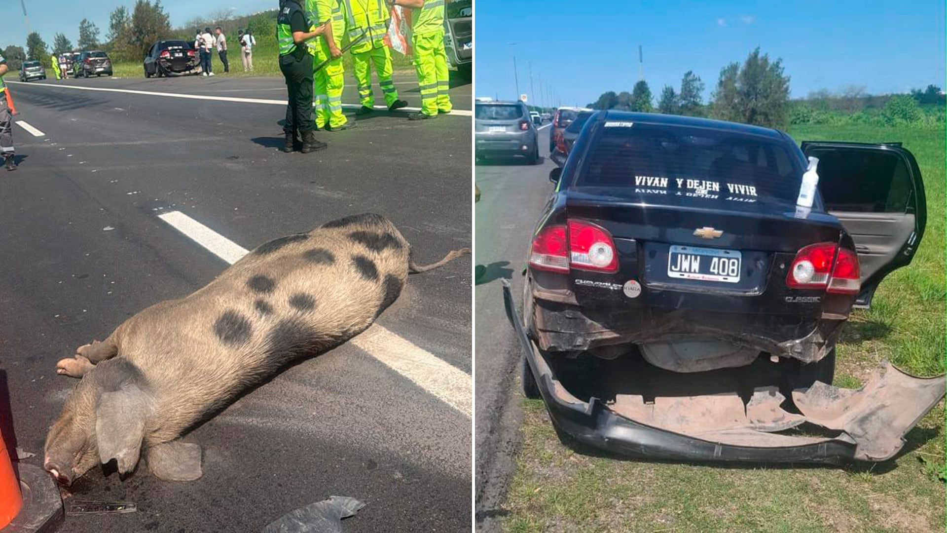 Un choque en cadena involucró a cuatro vehículos en el kilómetro 48 de la Autopista Buenos Aires-La Plata.