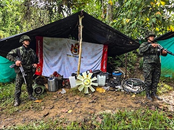 La explotación ilícita ubicada en la vereda El Ingenio tenía capacidad para extraer hasta 3.000 gramos de oro al mes - crédito Ejército