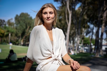 Claire Doty, a marketing analytics manager, in San Diego on July 26, 2026. For Doty, dating someone unemployed is not a deal breaker. But after going on dates with unemployed men, she said, she feels uneasy about seeing someone who may suddenly have to move for work. (Sandy Huffaker/The New York Times)