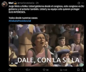 Debate 2026: usuarios convierten cruces entre candidatos en memes durante la tercera jornada en redes. Captura: X.