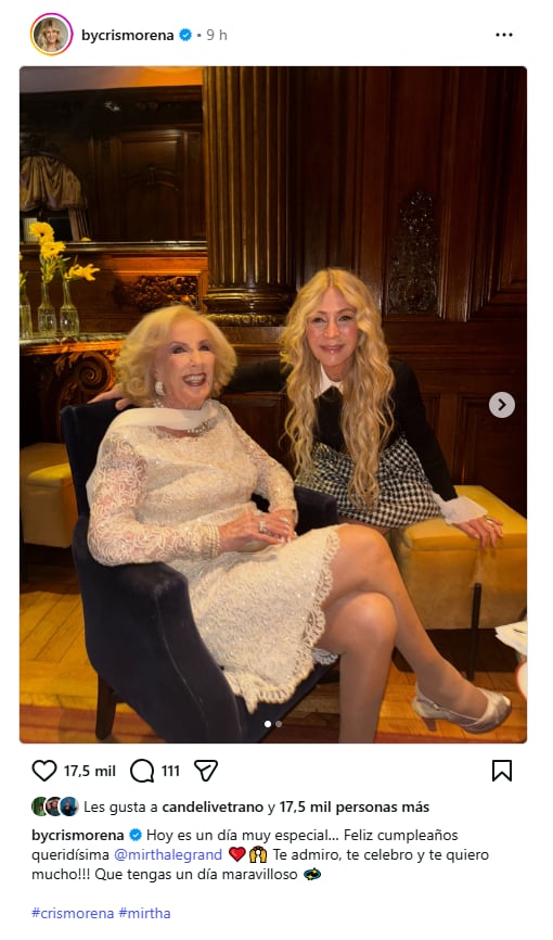 Cris Morena, Ángela Leiva y Jey Mammón se destacaron entre las celebridades que compartieron mensajes emotivos y recuerdos con la diva