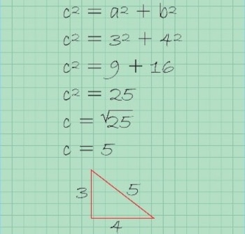 Si un cateto mide 3 cm, y el otro mide 4 cm, la hipotenusa medirá 5 cm