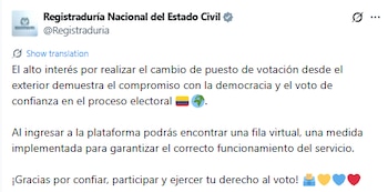 La Registraduría aseguró que la