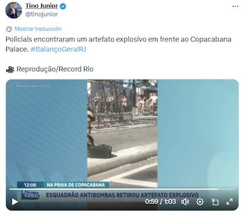 Refuerzan control policial por hallazgo de artefacto previo al espectáculo de Shakira - crédito @tinojunior/X