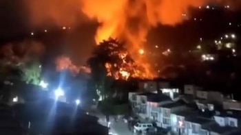 Gigantescos incendios cerca a Medellín