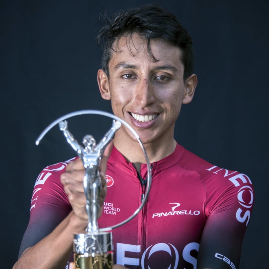 Egan Bernal ganó el premio Laureus a Revelación Mundial del Año tras ganar el Tour de Francia 2019 - crédito Laureus