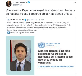 El mensaje de Jorge Arreaza