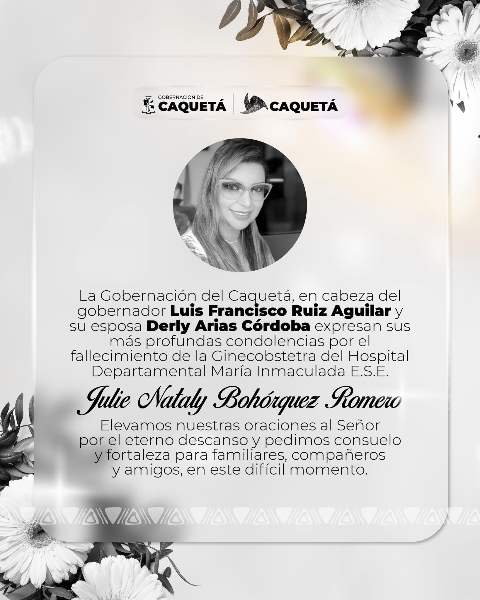 Las autoridades expresaron sus condolencias para los familiares de la víctima - crédito Gobernación de Caquetá / Facebook