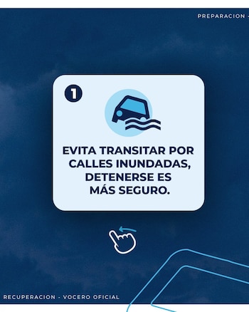 El COE brinda algunas recomendaciones en sus redes sociales ante la influencia de la vaguada en el territorio nacional./ (COE)