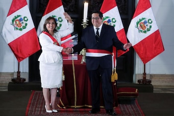 La presidenta del Perú, Dina