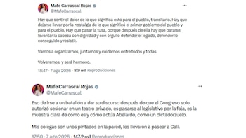 Mafe Carrascal criticó traslado del discurso presidencial a un batallón y llamó a la unidad - crédito @MafeCarrascal/X