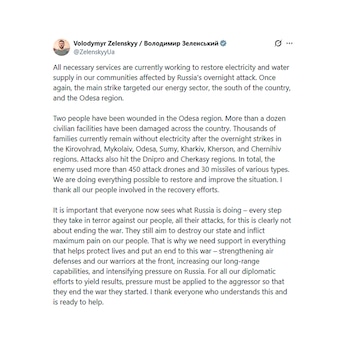 El mensaje de Volodimir Zelensky