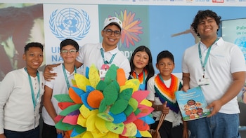 Varios niños, niñas y adolescentes hicieron presencia en la COP16 y enviaron mensajes de esperanza - crédito Unicef