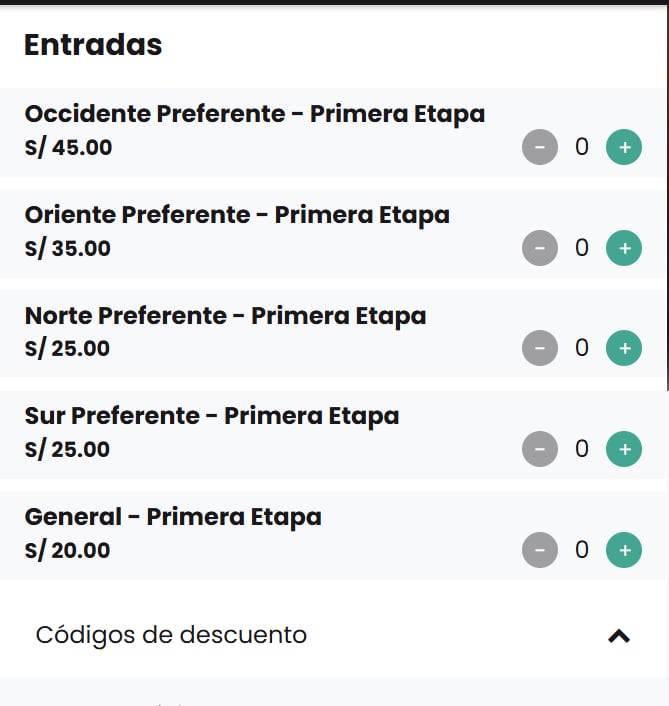Precios de entradas