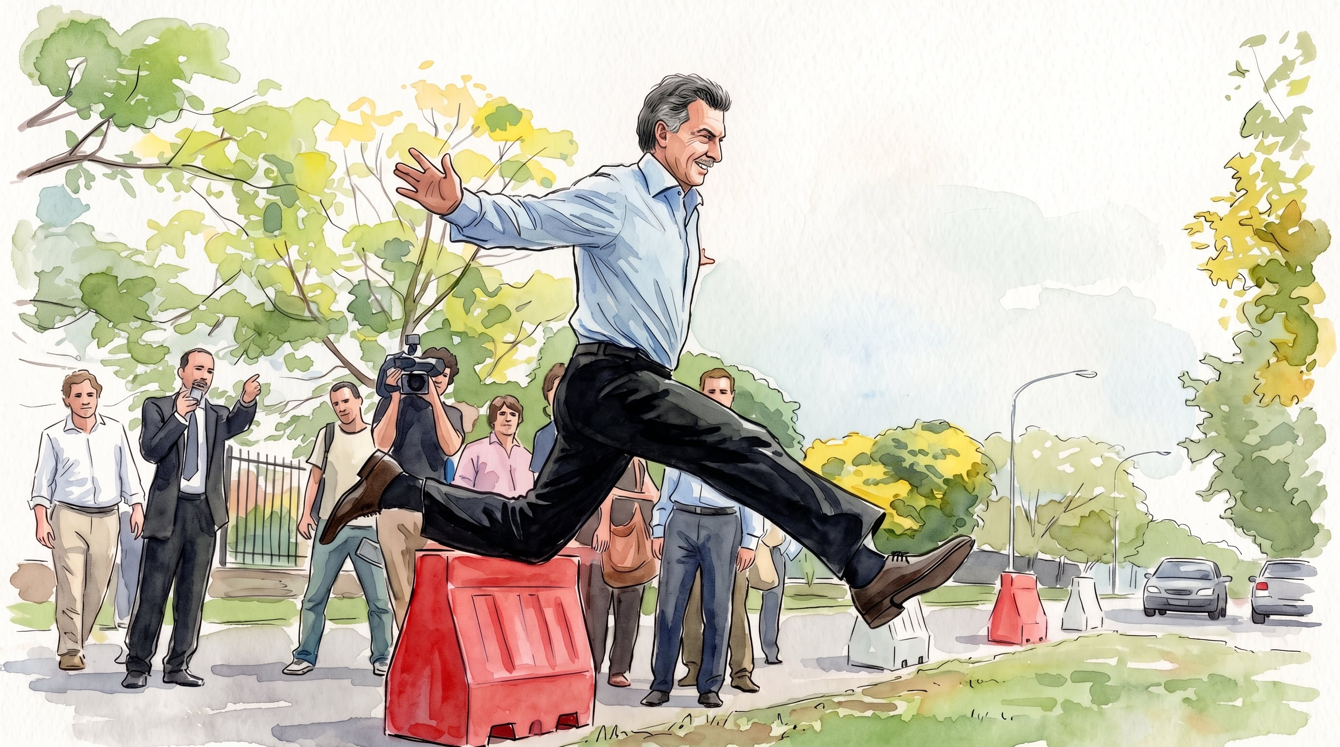Una ilustración de Mauricio Macri y el recordado