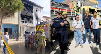 Incendio sorprendió a una familia mientras dormía en su casa en Santa Marta - crédito @CarlosPinedoC/X