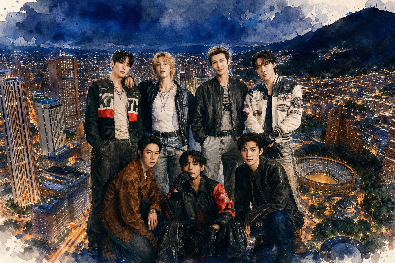 BTS llegará a Colombia con dos conciertos en El Campín y un reconocimiento de Bogotá - crédito visualesIA Infobae