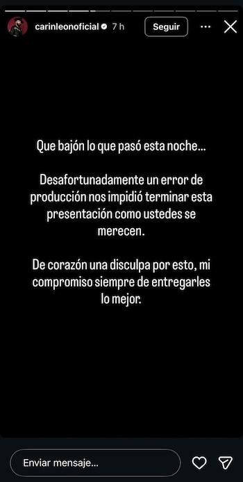 La falla técnica en la presentación de Carín León en Supernova: Génesis 2026 se viralizó por interrumpir el show ante miles de espectadores en la Arena Ciudad de México. - (Instagram/@carinleonoficial)