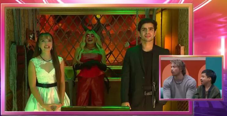 Wendy Guevara sorprende a Elaine Haro y Aarón Mercury en La Casa de los Famosos México. Foto: (Captura de Pantalla)