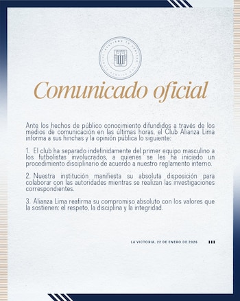 Comunicado de Alianza Lima