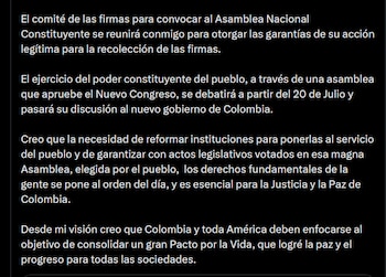 Gustavo Petro aseguró que