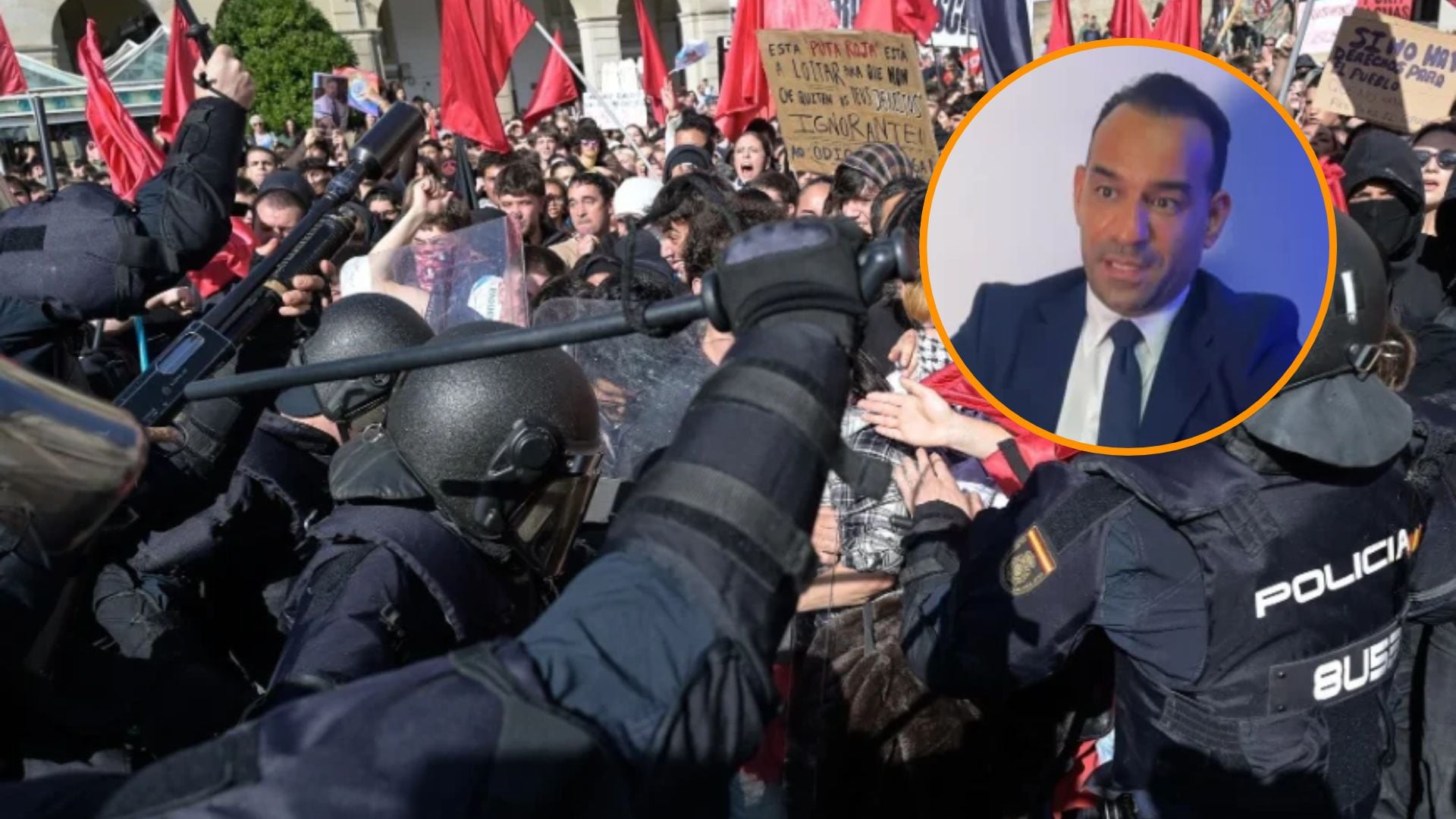 El abogado Rachid Mohamed expone la doctrina legal sobre la omisión de los agentes frente a la imagen de una intervención de la Policía violencia policial