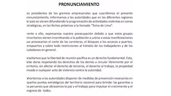 Gremios se pronuncian por 'Tercera