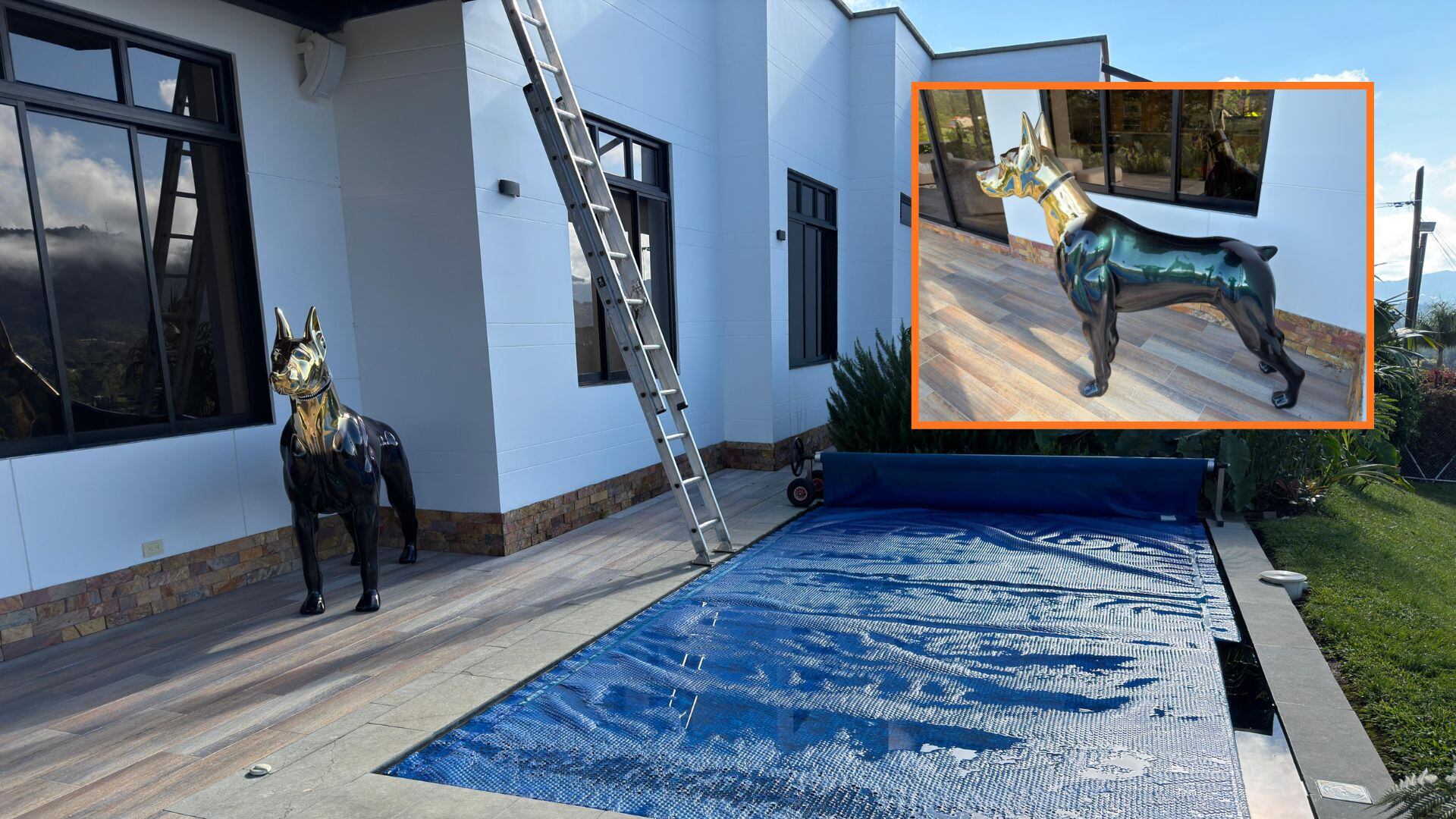 La finca donde fue abatido El Ecuatoriano contaba con piscina, la estatua de un perro y una cancha de fútbol - crédito Suministrada a Infobae