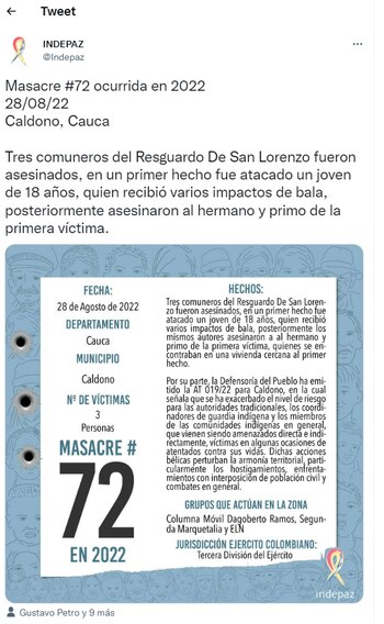 Masacre #72 ocurrida en 2022,