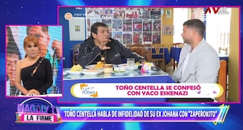 Toño Centella habla de infidelidad de su esposa Johanna. (Captura: Magaly TV La Firme)