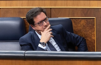 El ministro para la Transformación Digital y de la Función Pública, Óscar López, en el Congreso de los Diputados. (Europa Press)
