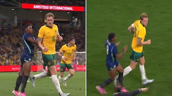 Endrick tuvo un cruce con el gigante australiano Harry Souttar, de casi dos metros de altura