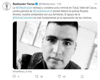Foto: Twitter Unidad de Restitución