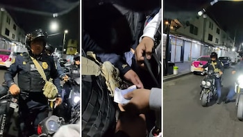 Motociclistas exhiben a policías de