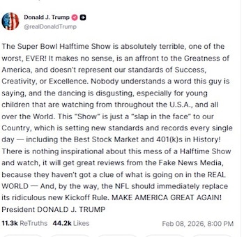 Donald Trump criticó el show