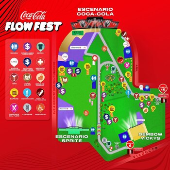 Mapa de escenarios Flow Fest
