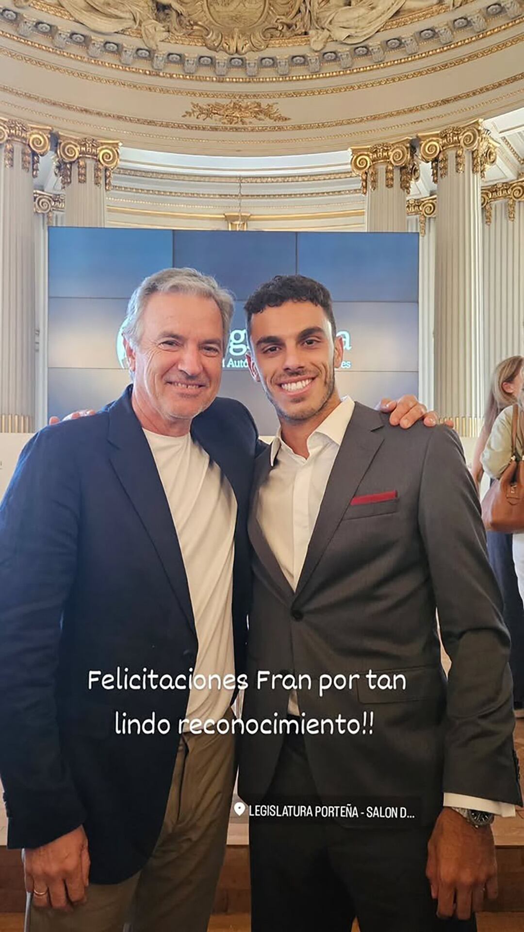 Francisco Cerúndolo y Javier Frana en la Legislatura Porteña (Instagram)